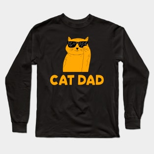 Cool Cat Dad Father's Day Gift Long Sleeve T-Shirt